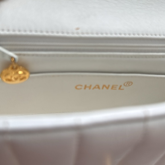 Vintage Chanel Mini Mademoiselle Bag Black and White Lambskin Gold Hardware - Picture 17 of 17